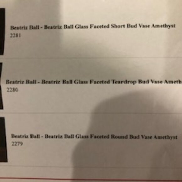 Beatriz Ball - Faceted Glass Bud Vases - Amethyst - Set of 3 - Picture 4 of 4